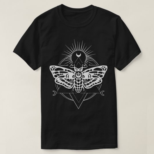 Moon & Moth Sacred Geometry Pagan Witch T-shirt (Design voorkant)