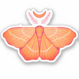 Moon Moth Witchy Night Art - Magische illustratie Sticker