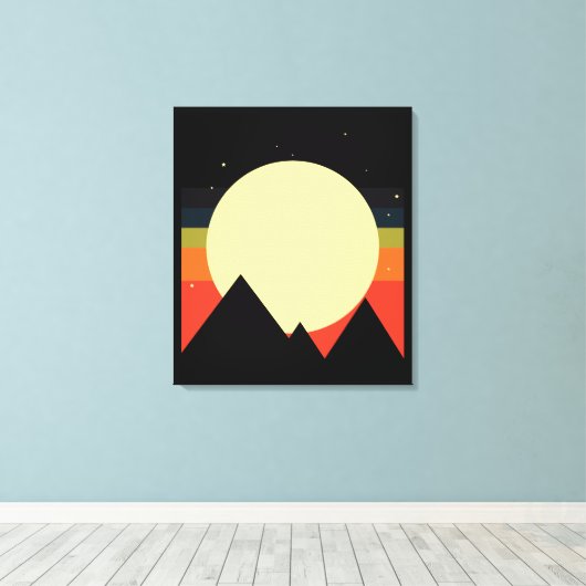 Moon Mountain Abstract Design Canvas Afdruk (Insitu (Houten vloer))