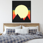Moon Mountain Abstract Design Canvas Afdruk (Insitu (Slaapkamer))