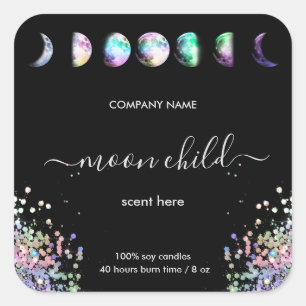 Moon Mystic Intension Celestial kristal Vierkante Sticker