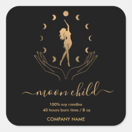 Moon Mystic Witchy Celestial Willow Soy Candle Vierkante Sticker