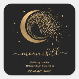 Moon Mystic Witchy Celestial Willow Tree Square St Vierkante Sticker