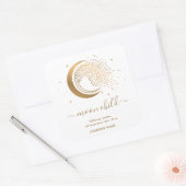 Moon Mystic Witchy Celestial Willow Tree Vierkante Sticker (Envelop)