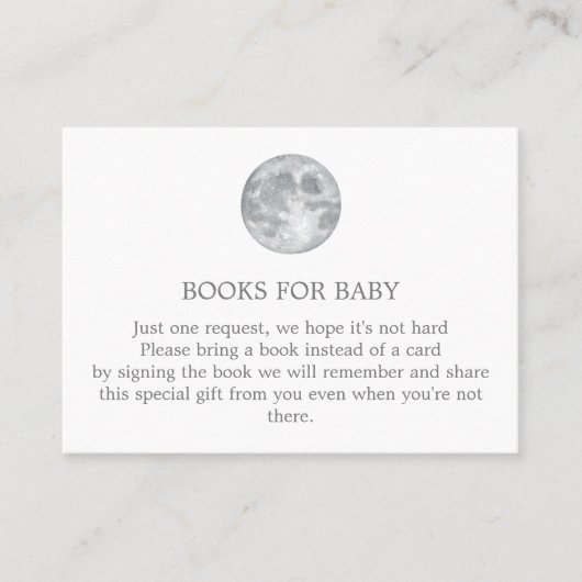 Moon Neem een Kaart voor de boekenbehuizing mee Visitekaartje (Voorkant)