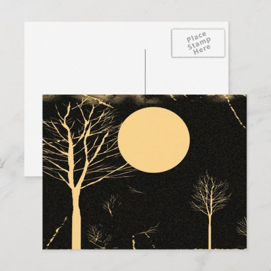  Moon Night Briefkaart (Voorkant / Achterkant)