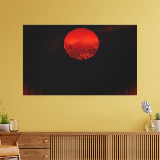 Moon Night Canvas Afdruk (Insitu (Woonkamer))