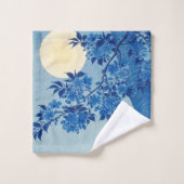 Moon Night Evening Tree Blue Moonlit Bad Handdoek (Wasdoekje)