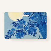 Moon Night Evening Tree Blue Moonlit Badge (Achterkant)