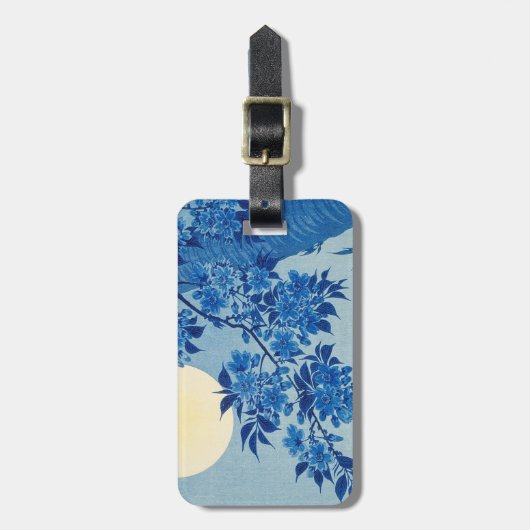 Moon Night Evening Tree Blue Moonlit Bagagelabel (Voorkant verticaal)