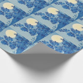 Moon Night Evening Tree Blue Moonlit Cadeaupapier (Hoek)