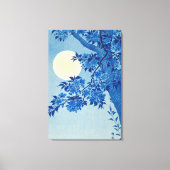 Moon Night Evening Tree Blue Moonlit Canvas Afdruk (Voorkant)