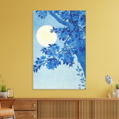 Moon Night Evening Tree Blue Moonlit Canvas Afdruk (Insitu (Woonkamer))