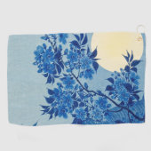 Moon Night Evening Tree Blue Moonlit Golfhanddoek (Horizontaal)