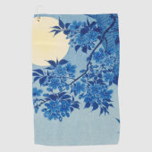 Moon Night Evening Tree Blue Moonlit Golfhanddoek (Voorkant)