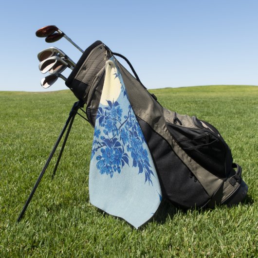 Moon Night Evening Tree Blue Moonlit Golfhanddoek (Groen)