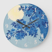 Moon Night Evening Tree Blue Moonlit Grote Klok (Voorkant)