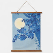 Moon Night Evening Tree Blue Moonlit Hangend Wandkleed (Voorkant)