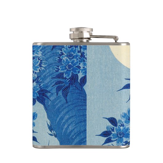 Moon Night Evening Tree Blue Moonlit Heupfles (Achterkant)