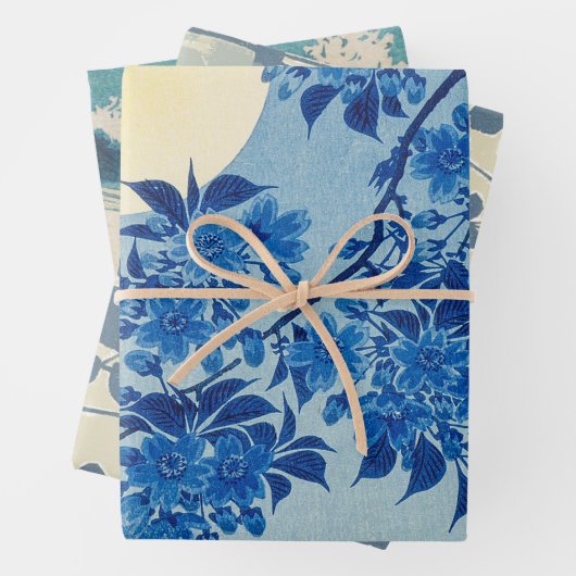 Moon Night Evening Tree Blue Moonlit Inpakpapier Vel (In situ)