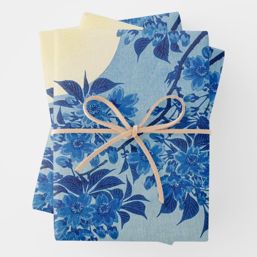 Moon Night Evening Tree Blue Moonlit Inpakpapier Vel (In situ)