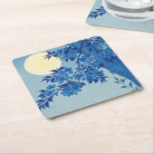 Moon Night Evening Tree Blue Moonlit Kartonnen Onderzetters (Schuin)
