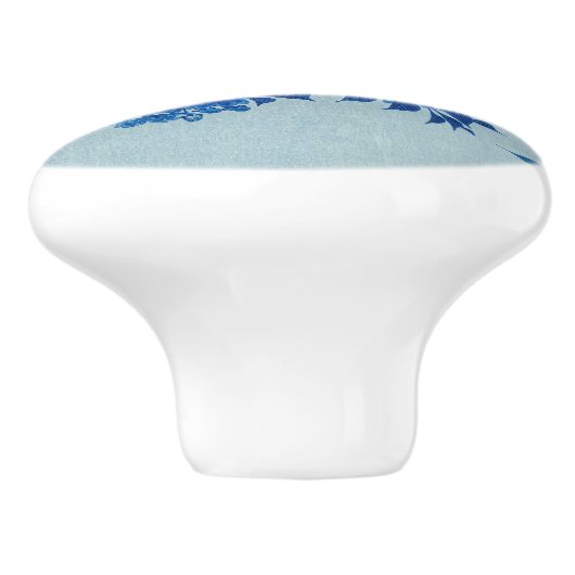 Moon Night Evening Tree Blue Moonlit Keramische Knop (Zijkant)