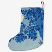 Moon Night Evening Tree Blue Moonlit Kleine Kerstsok (Achterkant)