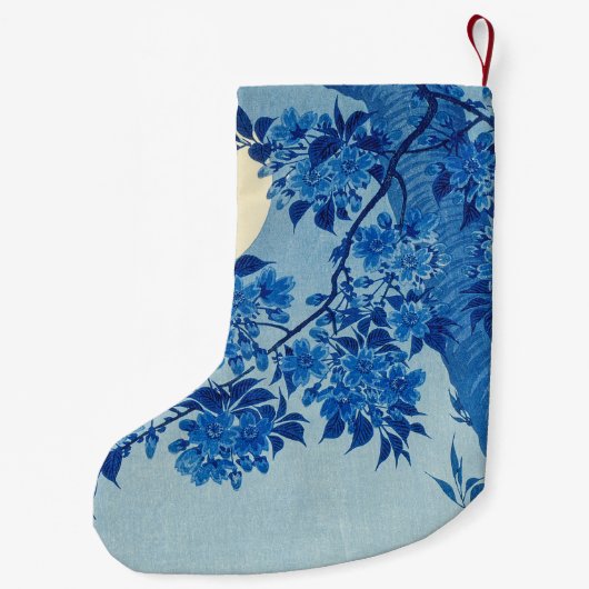 Moon Night Evening Tree Blue Moonlit Kleine Kerstsok (Achterkant)