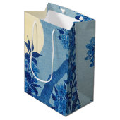 Moon Night Evening Tree Blue Moonlit Medium Cadeauzakje (Voorkant Gekanteld)