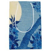 Moon Night Evening Tree Blue Moonlit Medium Cadeauzakje (Voorkant)