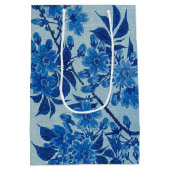 Moon Night Evening Tree Blue Moonlit Medium Cadeauzakje (Achterkant)