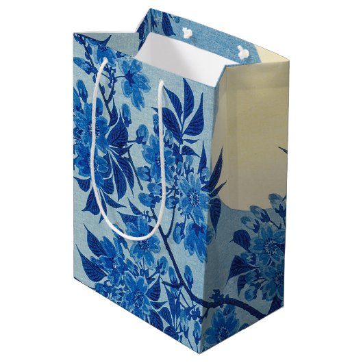 Moon Night Evening Tree Blue Moonlit Medium Cadeauzakje (Achterkant Gekanteld)