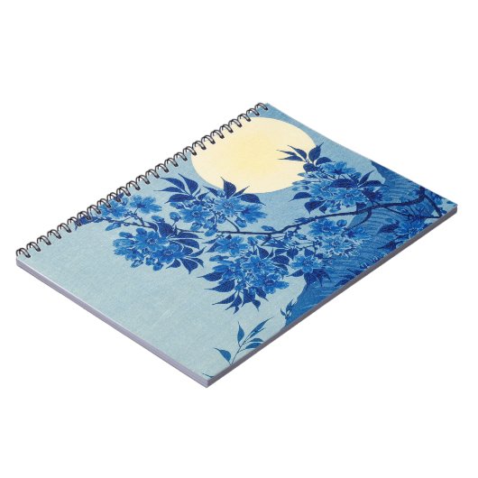 Moon Night Evening Tree Blue Moonlit Notitieboek (Linkerzijde)