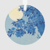 Moon Night Evening Tree Blue Moonlit Ornament (achterkant)
