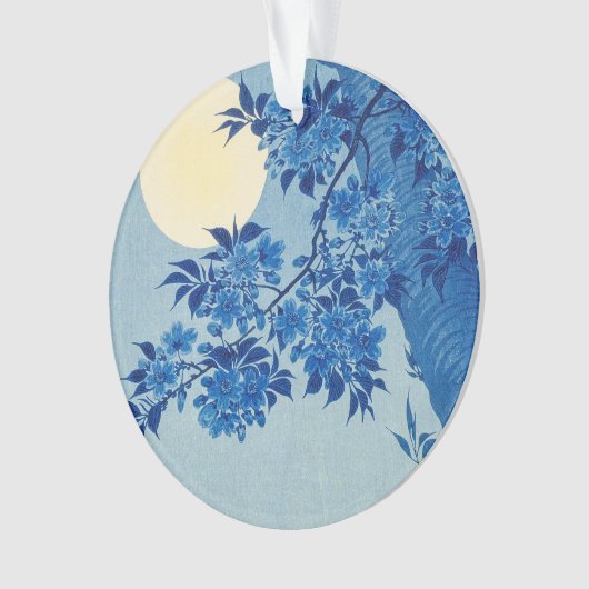 Moon Night Evening Tree Blue Moonlit Ornament (voorkant)