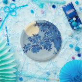 Moon Night Evening Tree Blue Moonlit Papieren Bordje (Feest)