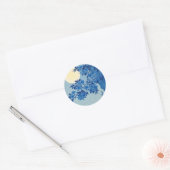 Moon Night Evening Tree Blue Moonlit Ronde Sticker (Envelop)