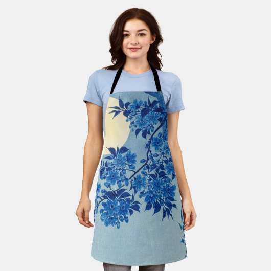 Moon Night Evening Tree Blue Moonlit Schort (Gedragen)