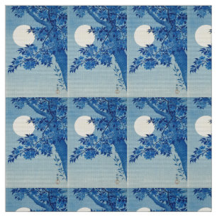 Moon Night Evening Tree Blue Moonlit Stof