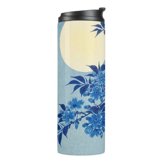 Moon Night Evening Tree Blue Moonlit Thermosbeker (Gedraaid links)