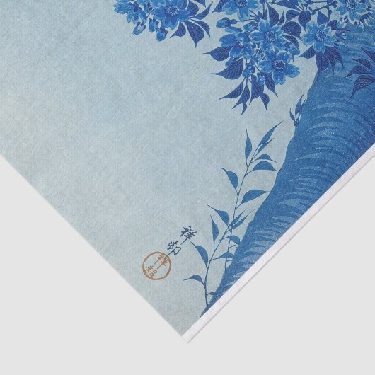 Moon Night Evening Tree Blue Moonlit Tissuepapier (Detail)