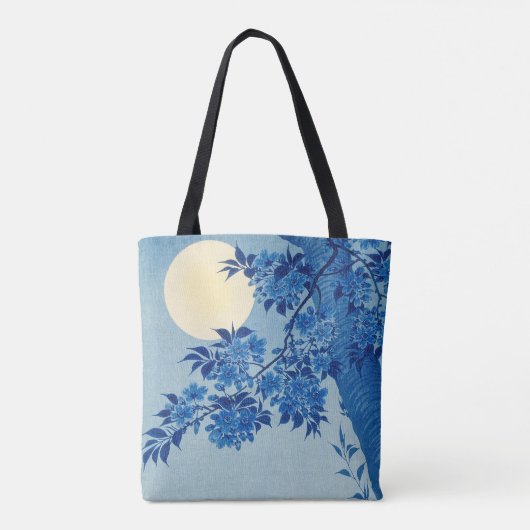 Moon Night Evening Tree Blue Moonlit Tote Bag (Achterkant)