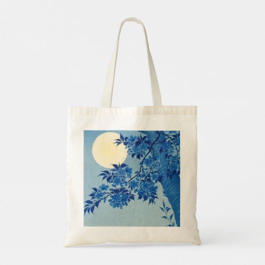 Moon Night Evening Tree Blue Moonlit Tote Bag (Achterkant)