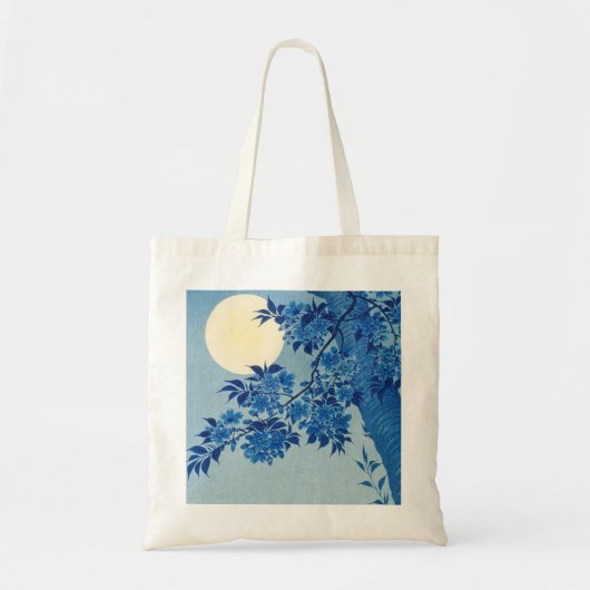 Moon Night Evening Tree Blue Moonlit Tote Bag (Voorkant)