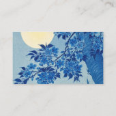Moon Night Evening Tree Blue Moonlit Visitekaartje (Achterkant)