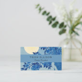 Moon Night Evening Tree Blue Moonlit Visitekaartje (Staand voorkant)