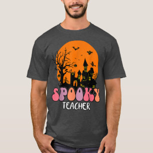 Moon Night Groovy Spooky Teacher Zee T-shirt
