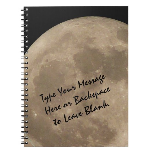 Moon Notebook - Aangepaste, volledige bewegingsjou Notitieboek (Voorkant)
