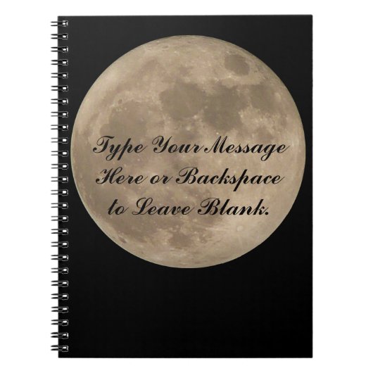 Moon Notebook - Aangepaste, volledige bewegingsjou Notitieboek (Voorkant)